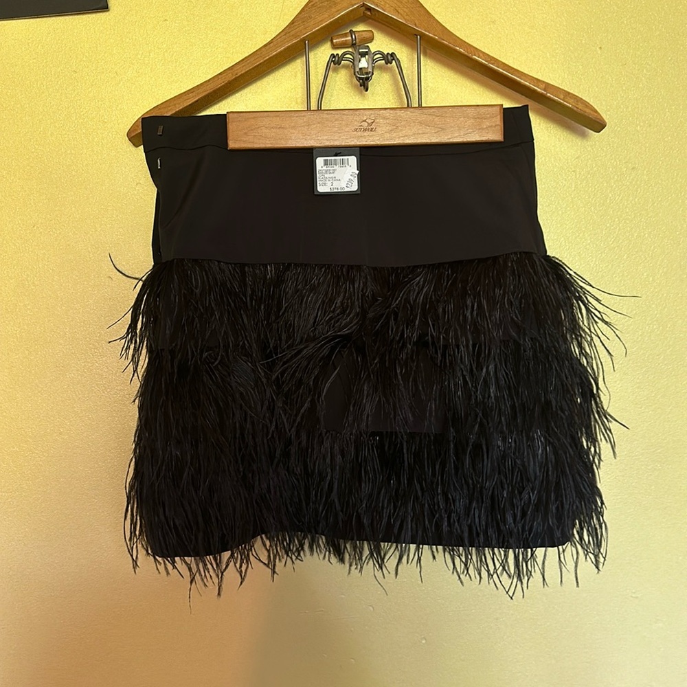 Feather black mini shirt